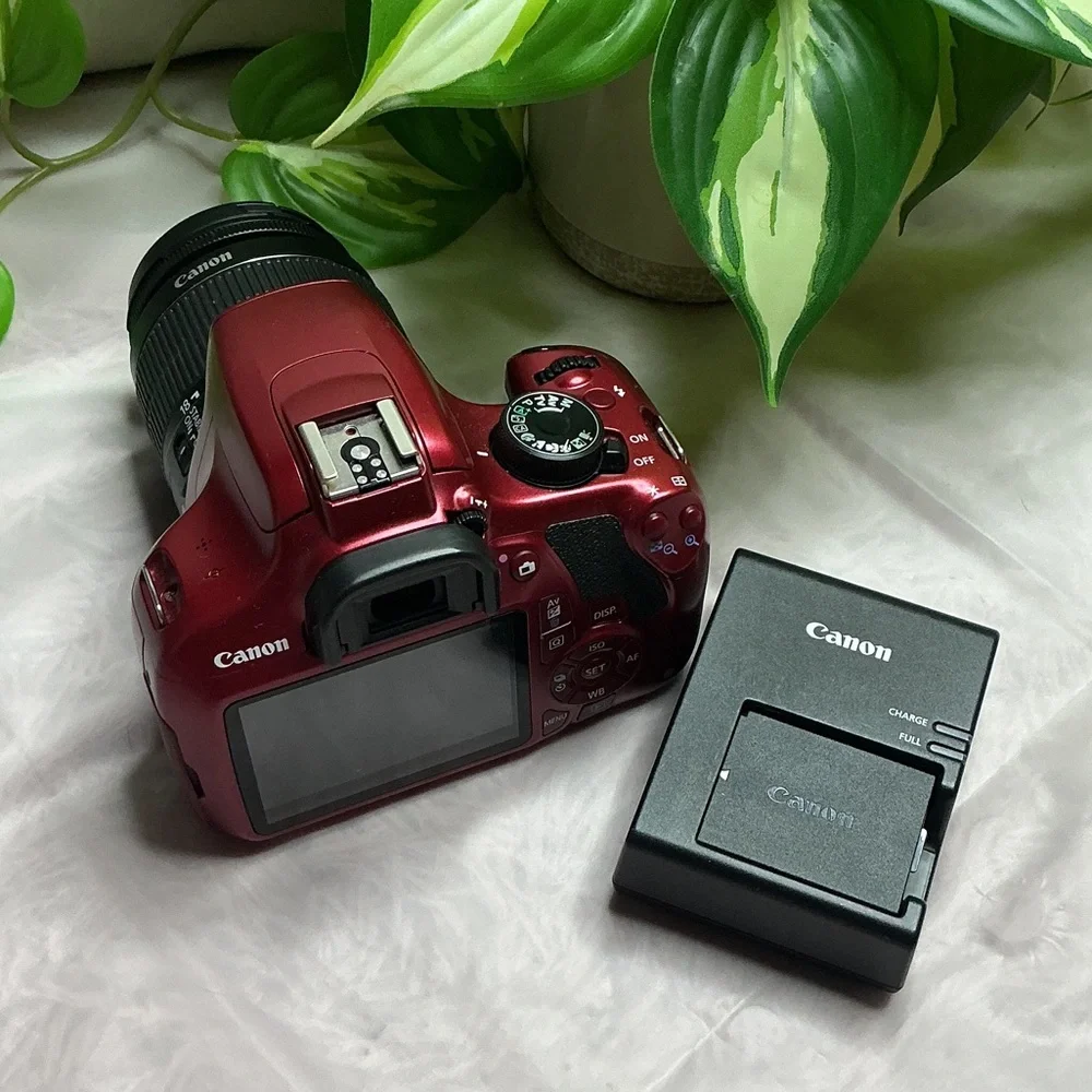 Canon Vibrant Red Digital Camera with Lens and Charger